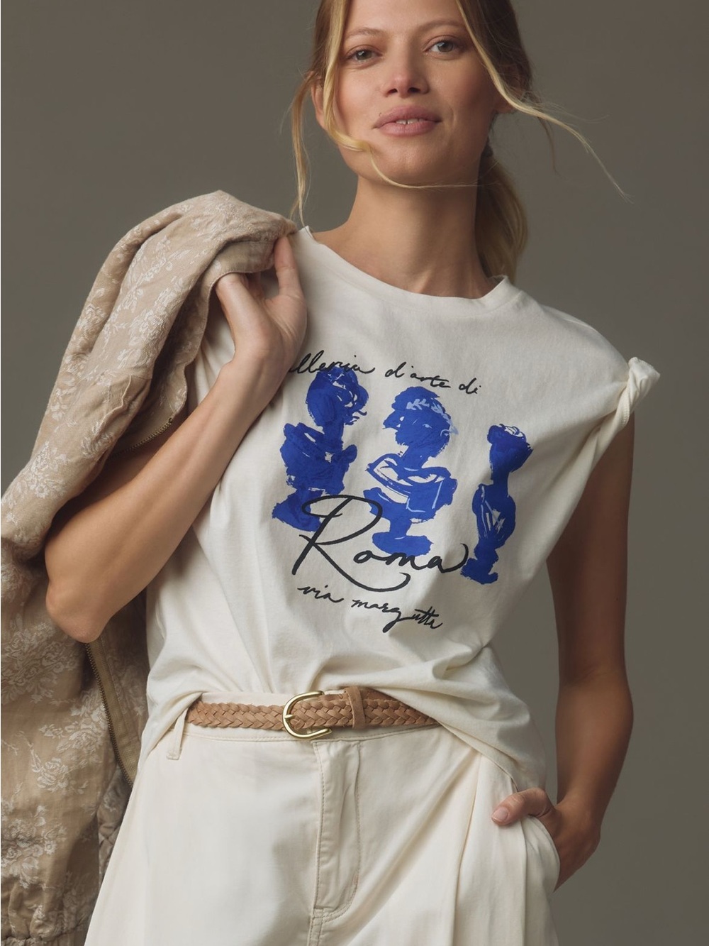Maeve Anthropologie Roma Graphic Tee NWT Size M $58